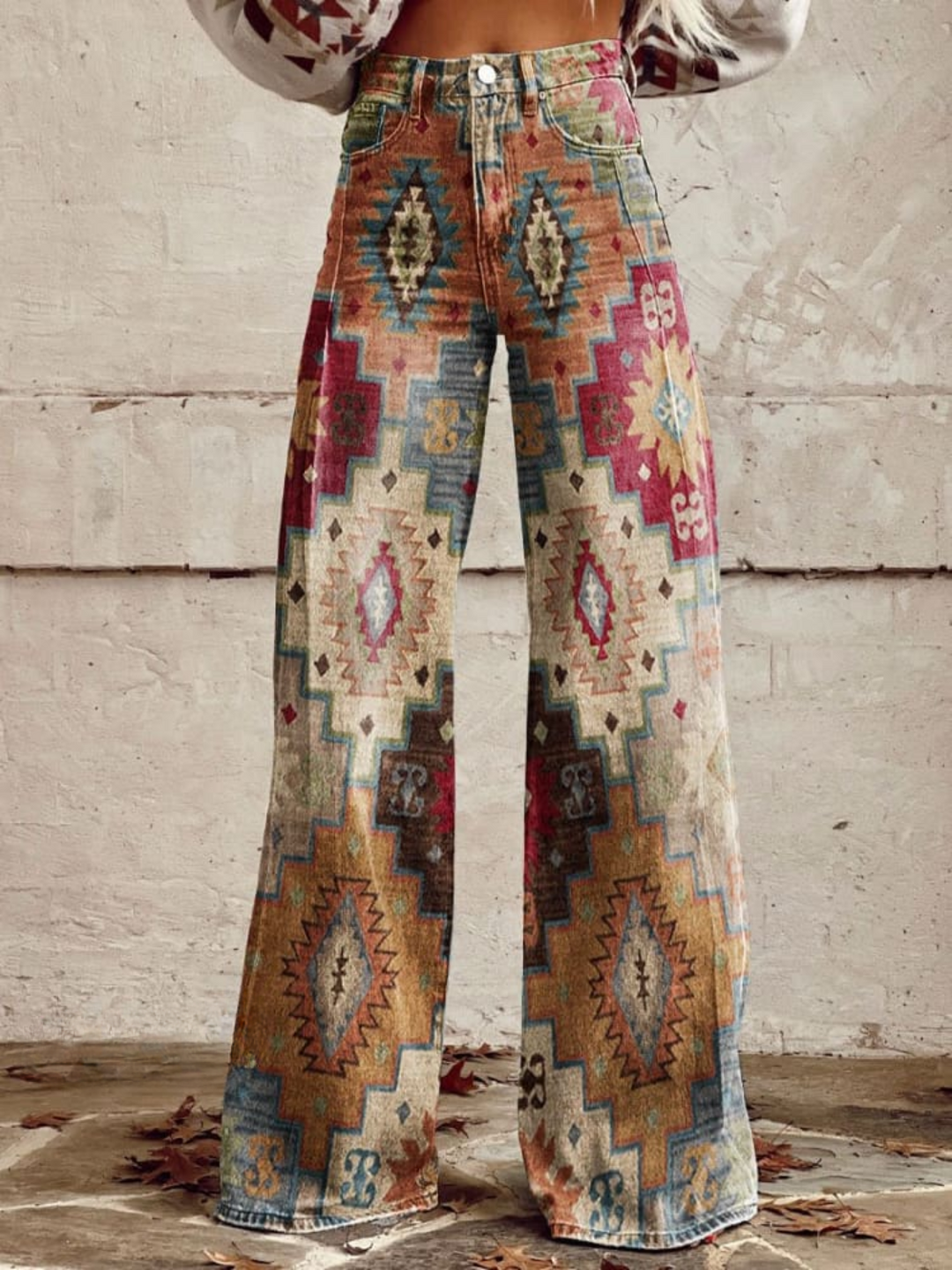 Lena | Byxor i vintage-stil, klassisk passform, bomullsblandning