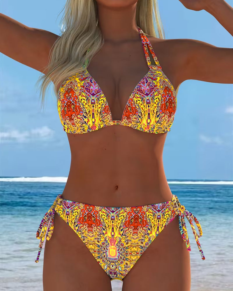 RIta | Bikini Färgglad Haltertryck