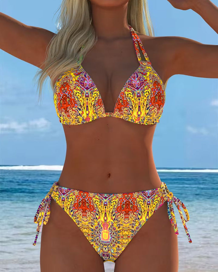 RIta | Bikini Färgglad Haltertryck
