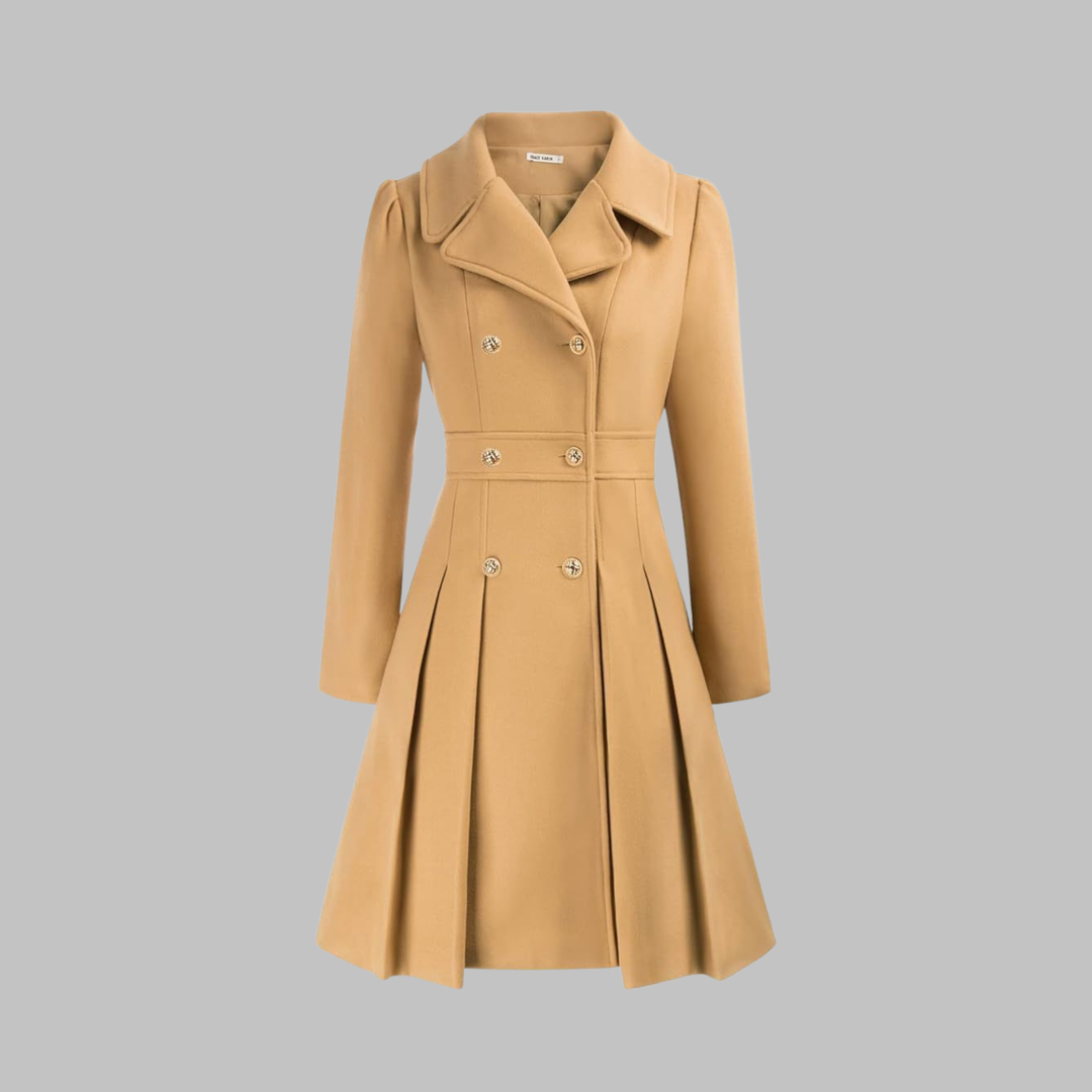 Dami - Elegant dubbelknäppt långärmad kappa