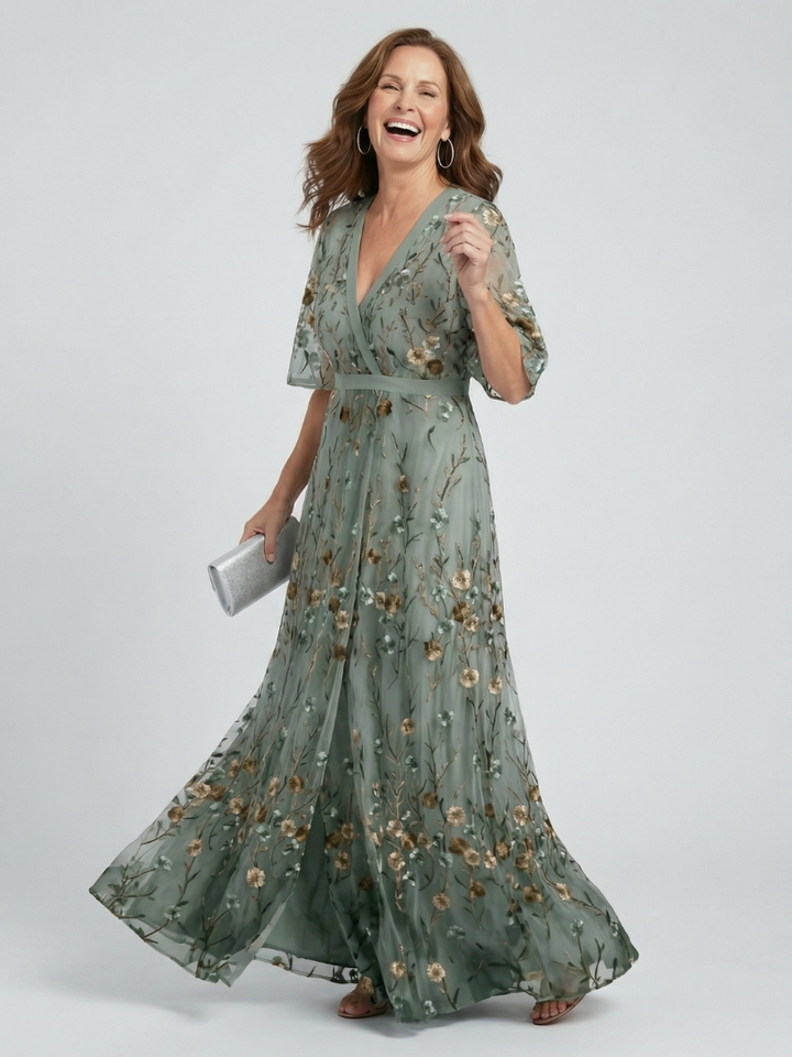 Sally | Halter Bloom Flow Maxi Klänning