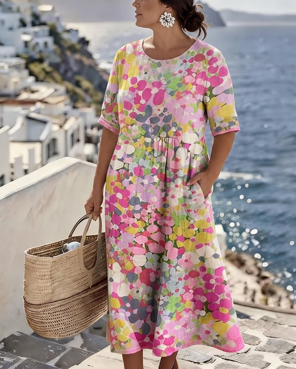 Ester | Blommig Midiklänning