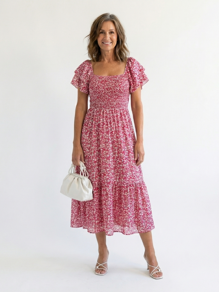 Odette | Midi Klänning med Off-Shoulder
