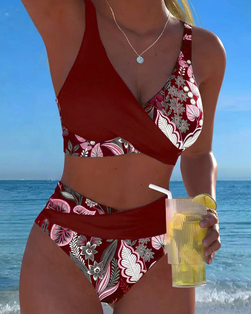 Danijela | Bikini Kontrastfärg Mode Blomma