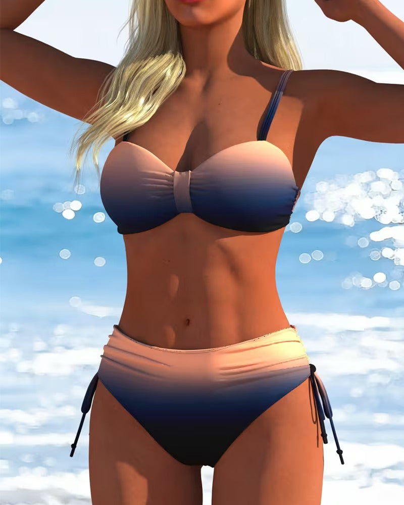 Prisca | Bikini med Färgövergångsmönster och Snöre