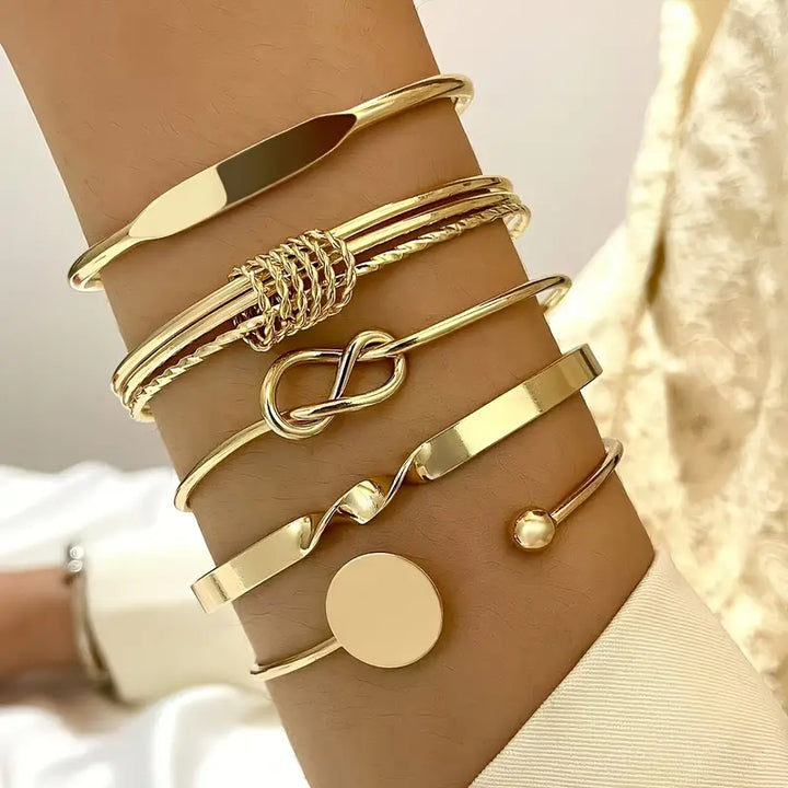 Knuten Elegans Armband Set | Guld