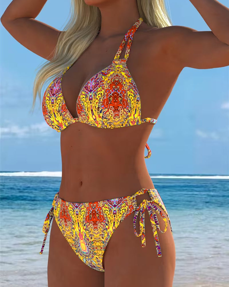 RIta | Bikini Färgglad Haltertryck