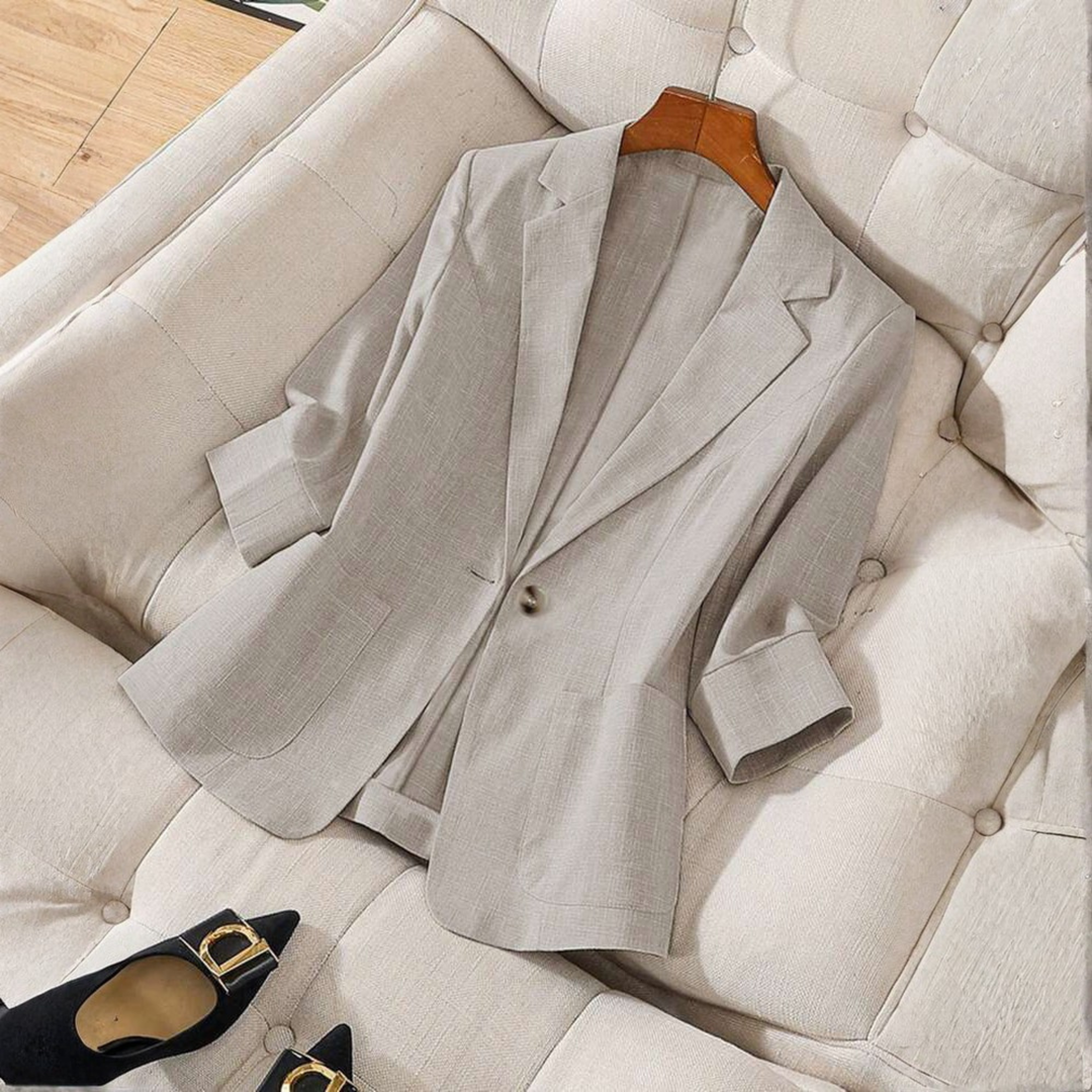 Gillian - Elegant Knappar Framsidan Långärmad Kontors Blazer Kappa