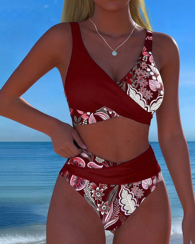 Danijela | Bikini Kontrastfärg Mode Blomma