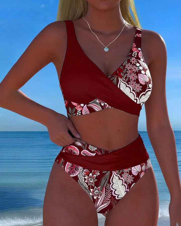Danijela | Bikini Kontrastfärg Mode Blomma