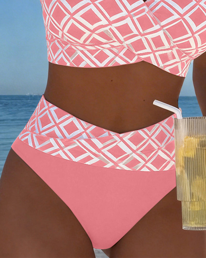 Yonna | Tvådelad Bikini Med Bh-Snitt Och Diamantmönster