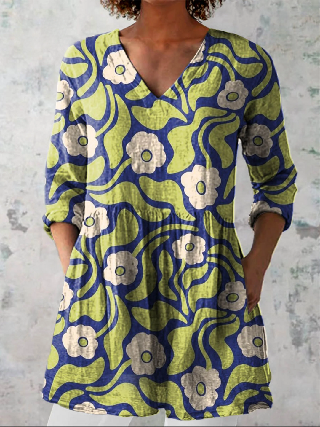Elodie | Lång Blus med V-ringning