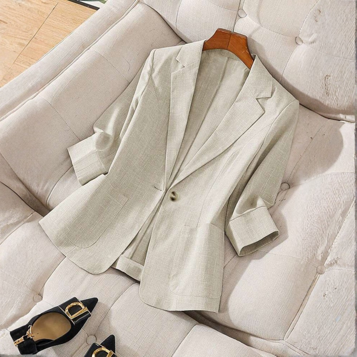 Gillian - Elegant Knappar Framsidan Långärmad Kontors Blazer Kappa