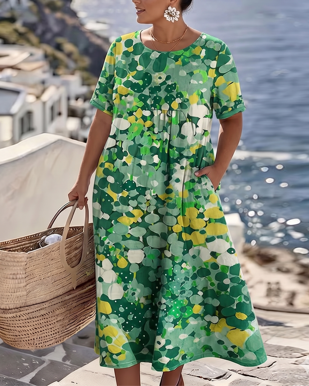 Ester | Blommig Midiklänning