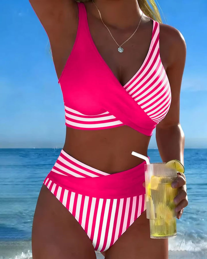 Xandra | Bikini Kruzande Strepen Tryckt