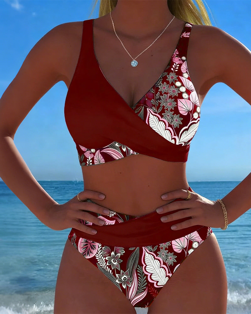 Danijela | Bikini Kontrastfärg Mode Blomma