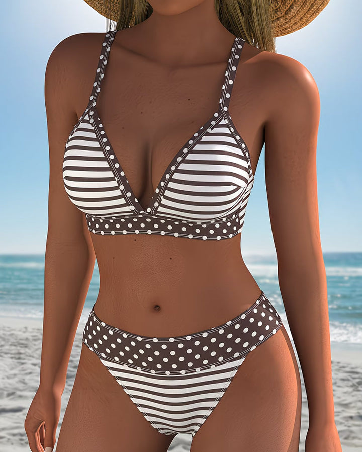 Teresa | Randig Bikini med Prickmönster Mode