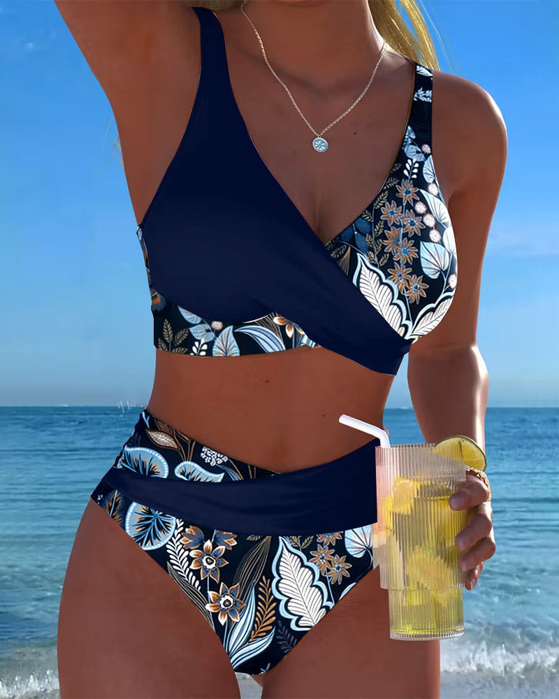 Danijela | Bikini Kontrastfärg Mode Blomma