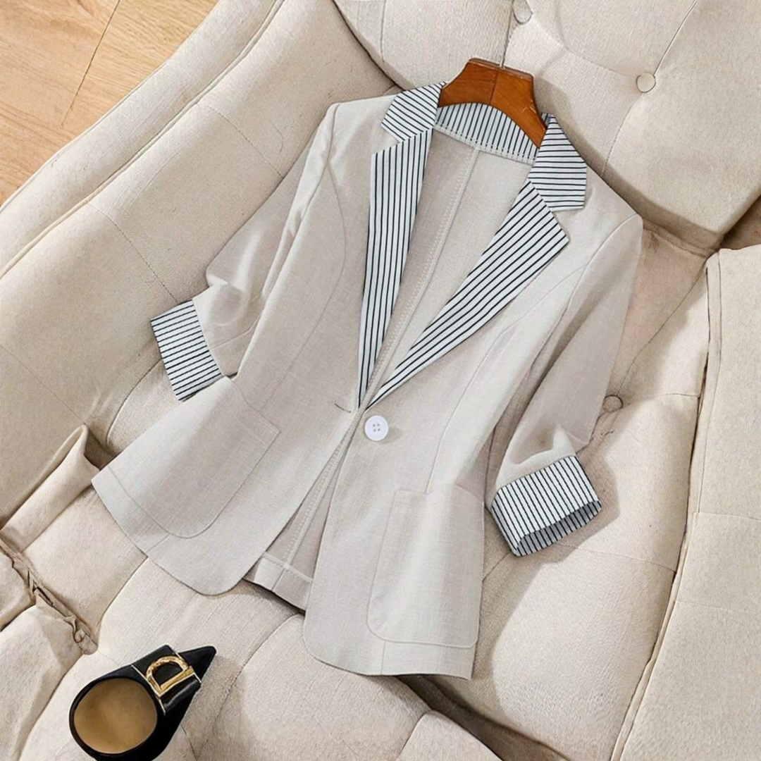 Gillian - Elegant Knappar Framsidan Långärmad Kontors Blazer Kappa
