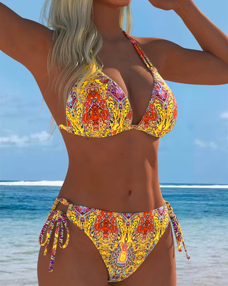 RIta | Bikini Färgglad Haltertryck