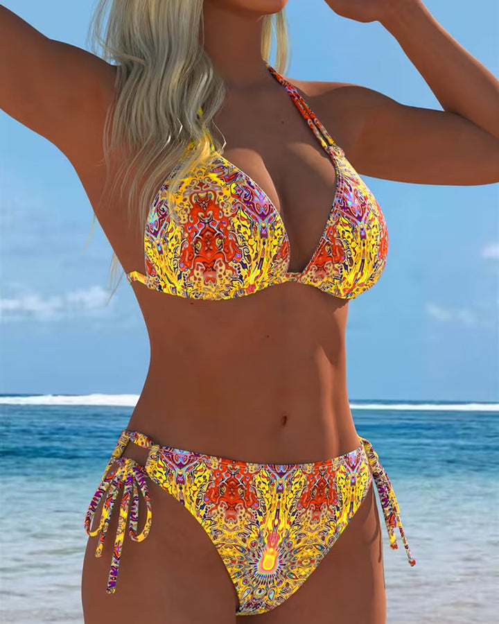 RIta | Bikini Färgglad Haltertryck
