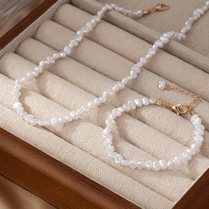 Barockpärl halsband och armband set
