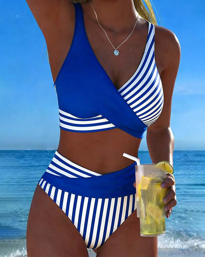 Xandra | Bikini Kruzande Strepen Tryckt