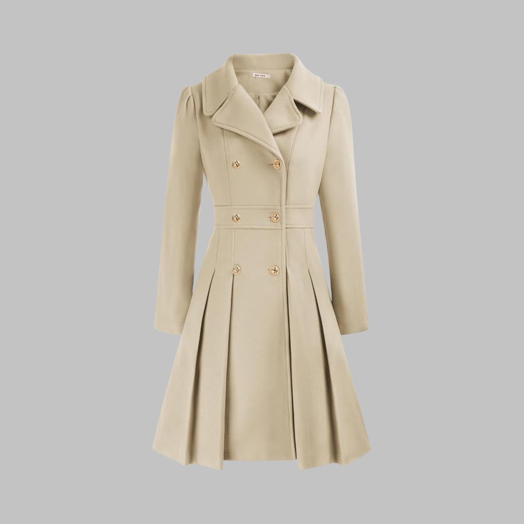 Dami - Elegant dubbelknäppt långärmad kappa