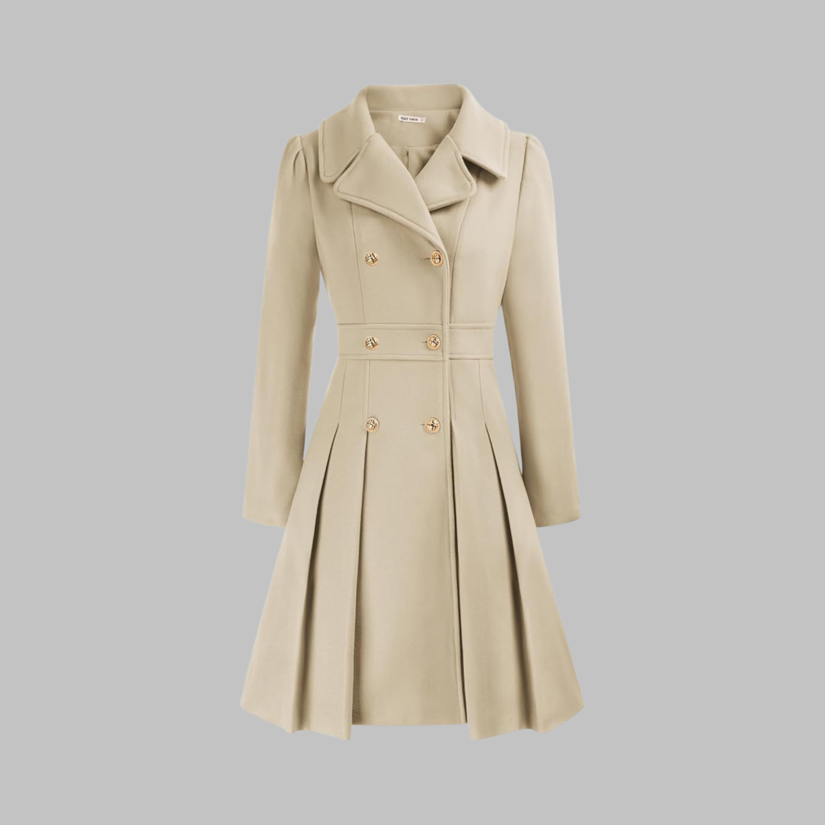 Dami - Elegant dubbelknäppt långärmad kappa