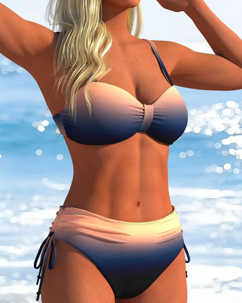 Prisca | Bikini med Färgövergångsmönster och Snöre