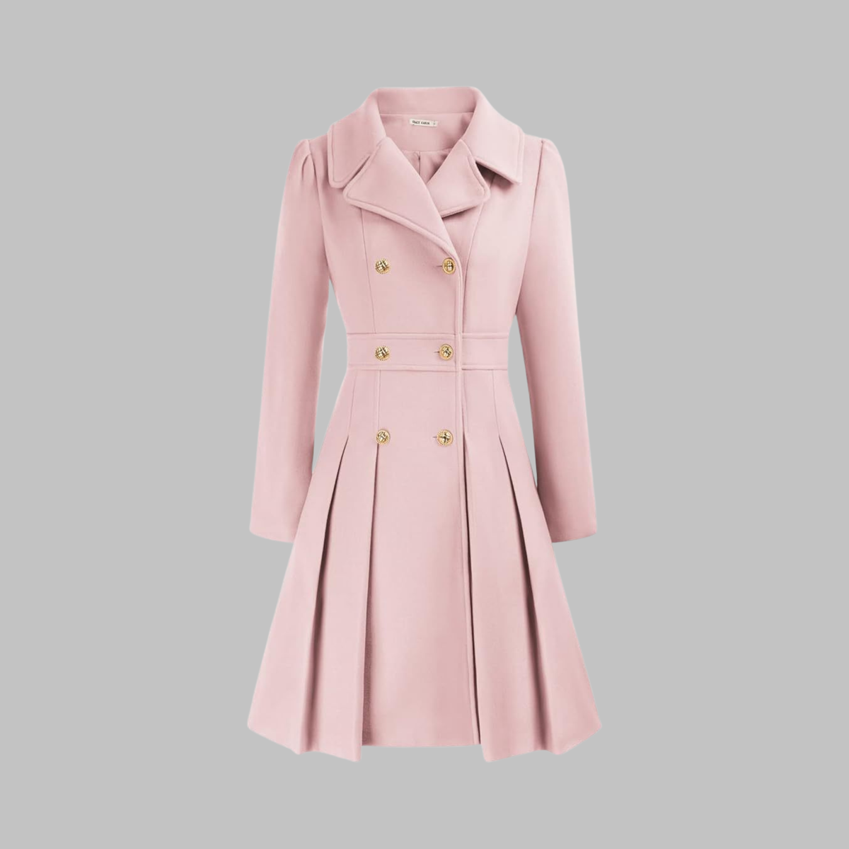 Dami - Elegant dubbelknäppt långärmad kappa