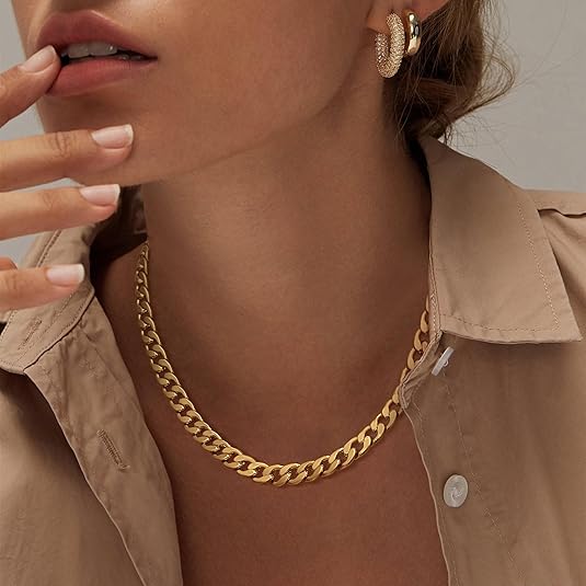 Chunky Cuban Link Necklace | Guld