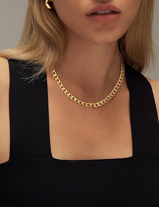 Chunky Cuban Link Necklace | Guld