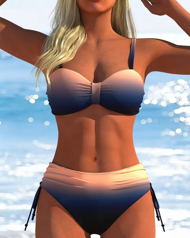 Prisca | Bikini med Färgövergångsmönster och Snöre
