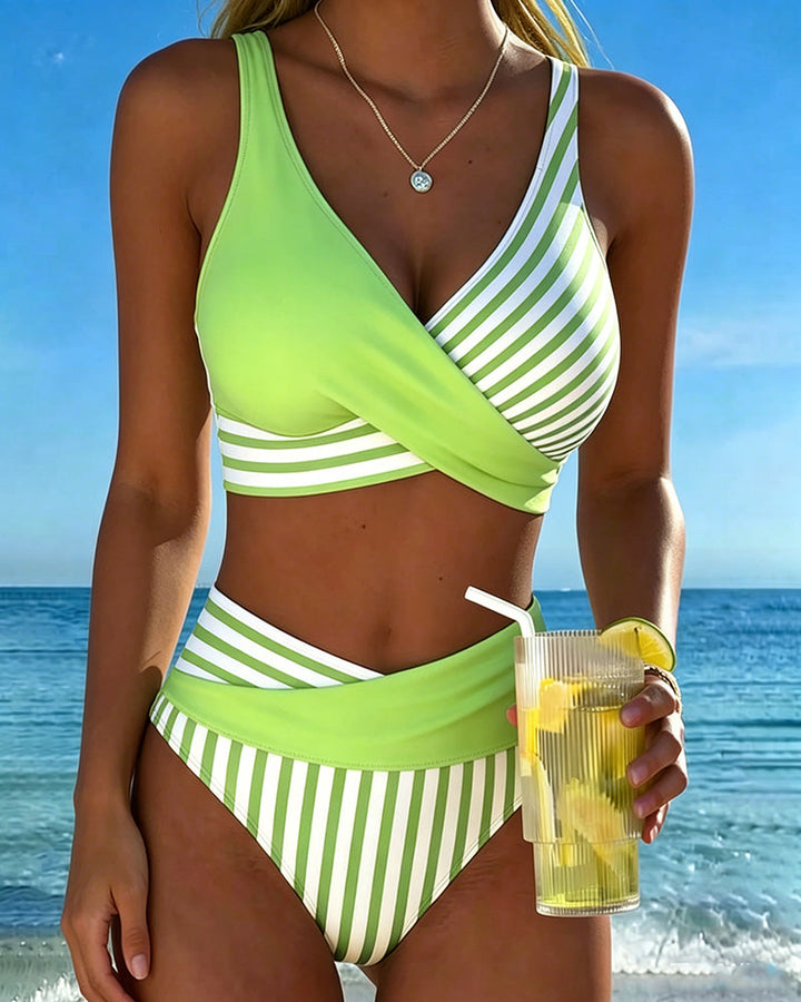 Xandra | Bikini Kruzande Strepen Tryckt