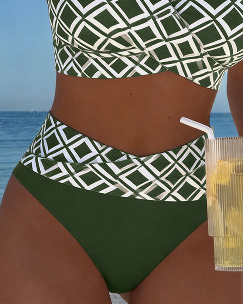 Yonna | Tvådelad Bikini Med Bh-Snitt Och Diamantmönster