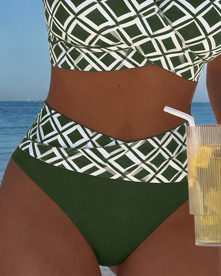 Yonna | Tvådelad Bikini Med Bh-Snitt Och Diamantmönster