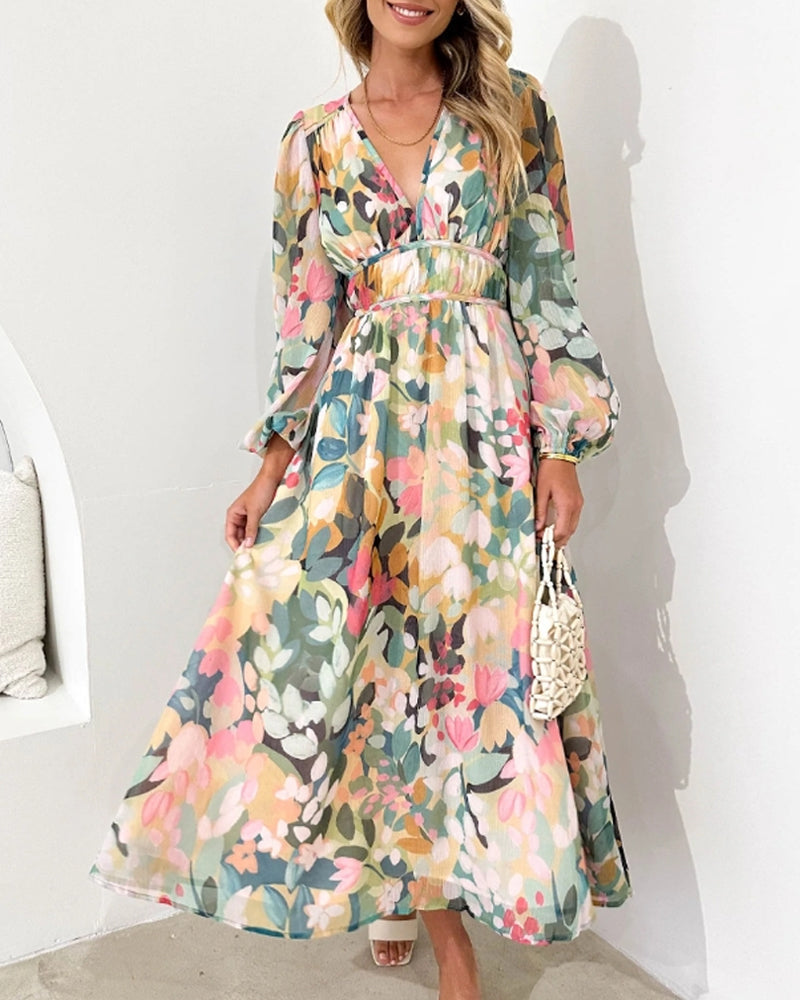 Celine | Kvinnoklänning med Blommönster