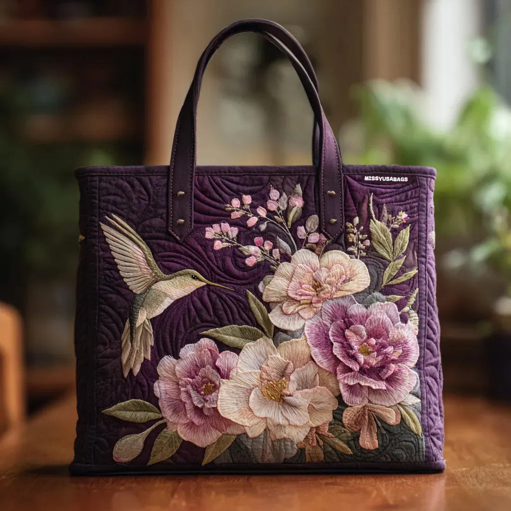 Handgjord väska med blommor