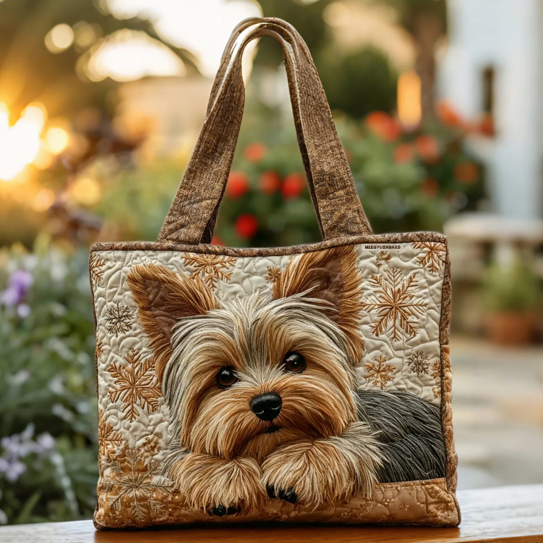 Handgjord väska med yorkshireterrier