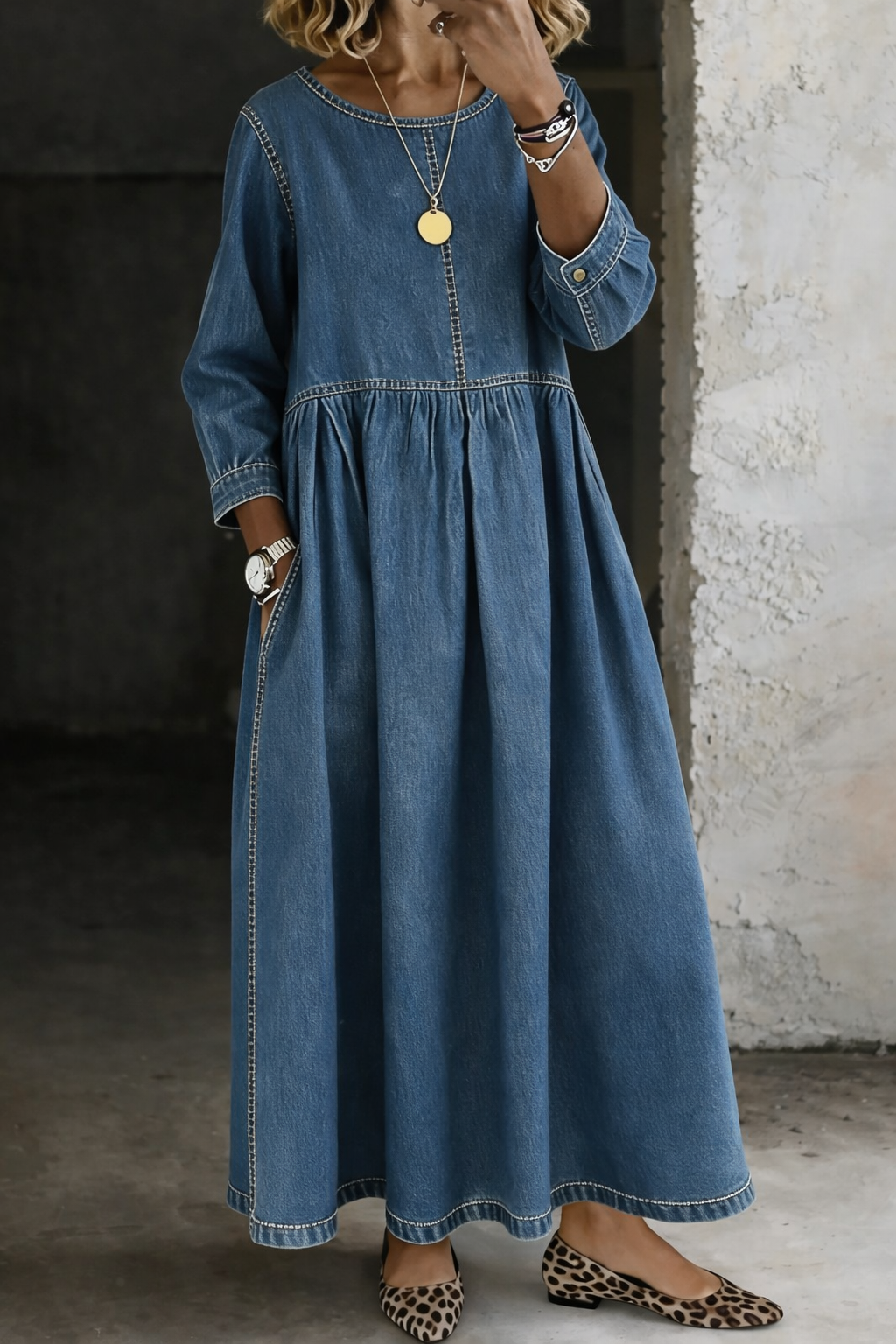Olga | Denim Maxiklänning