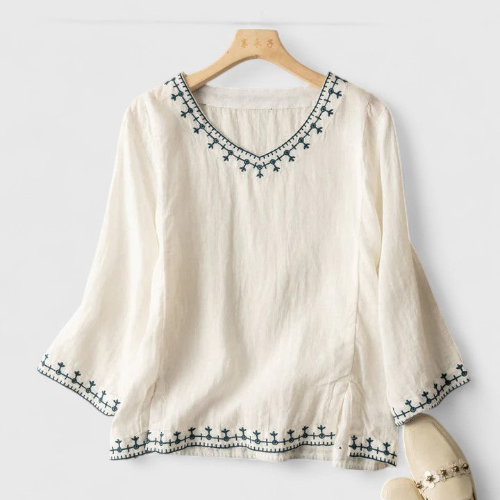 Taysia | Elegant V-ringad Blus