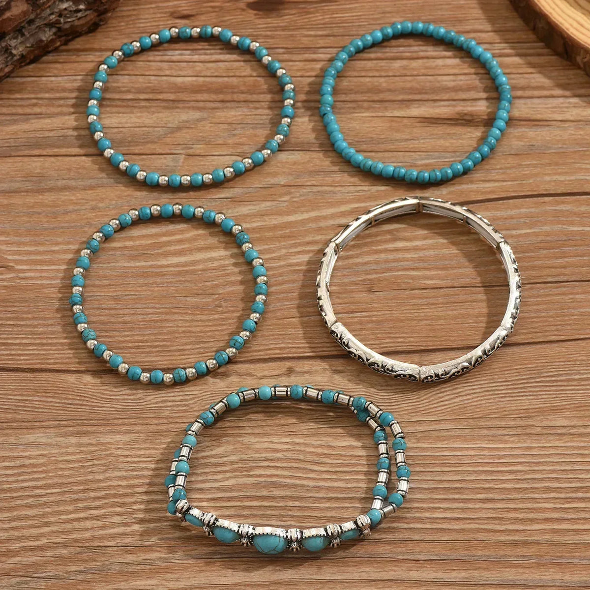 Michelle | Finstämd turkos flertrådig armband