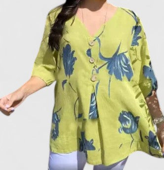 Isabel | Elegant Blus Med Blommönster