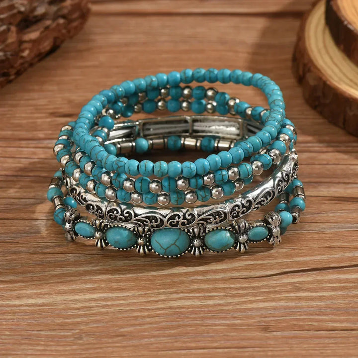 Michelle | Finstämd turkos flertrådig armband
