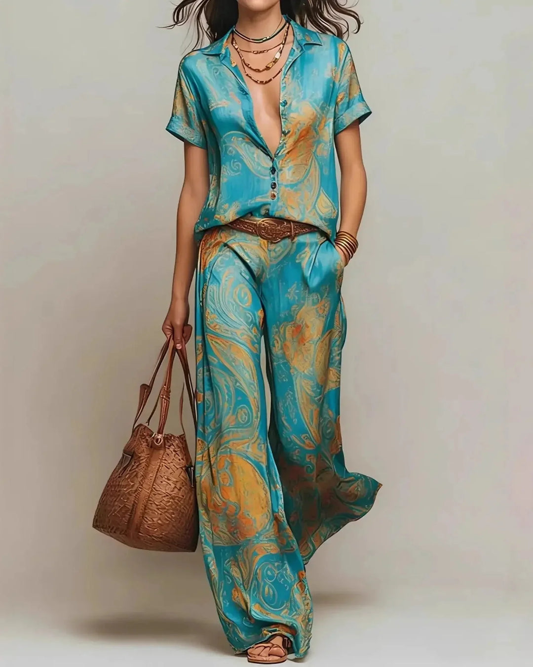 Tullia | KOMPLETT BOHO VINTAGE MED PAISLEYTRYCK OCH PALAZZOBYXA
