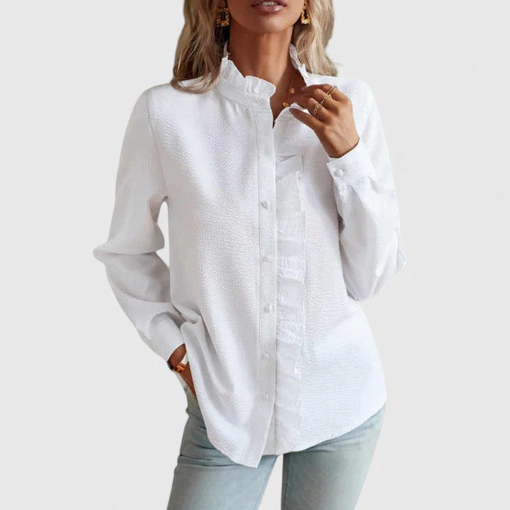 Yasmine | Sofistikerad Blus med Långa Ärmar