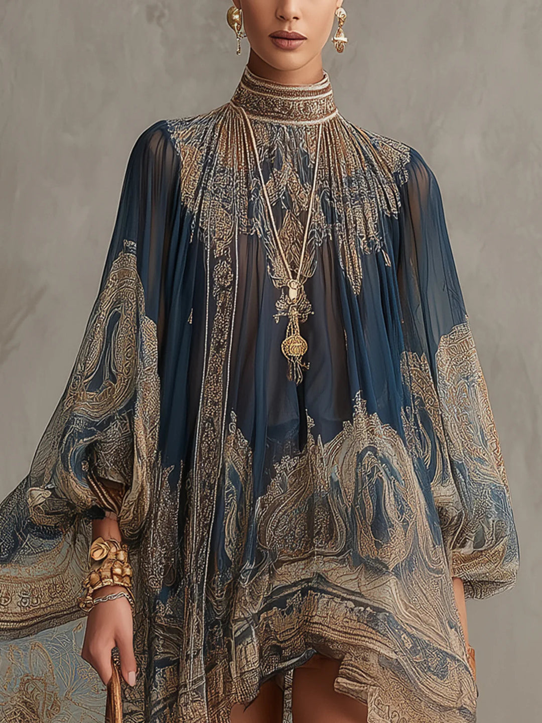 Ronia | Barockmönstrad Elegant Miniklänning
