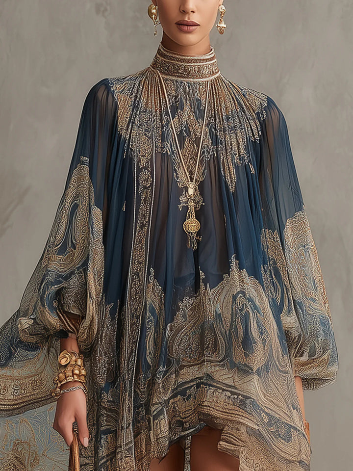 Ronia | Barockmönstrad Elegant Miniklänning