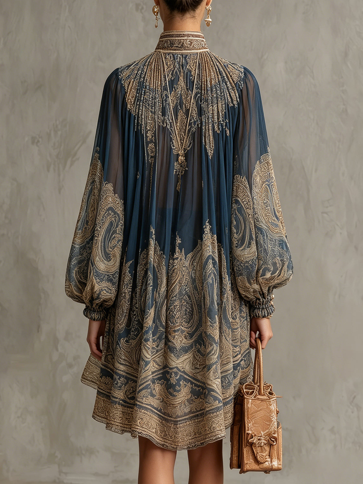 Ronia | Barockmönstrad Elegant Miniklänning